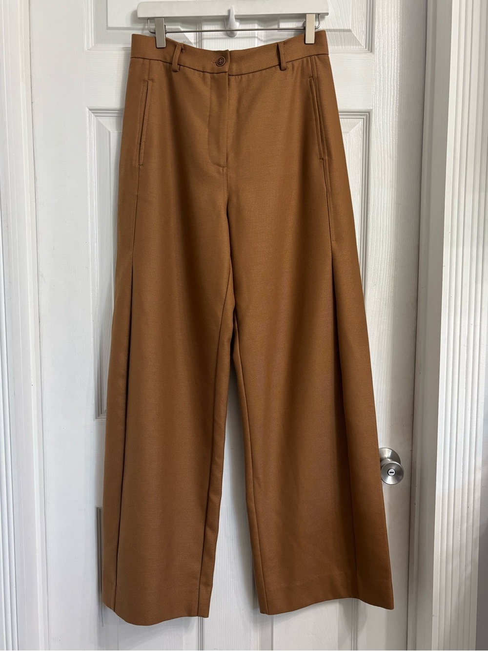 Holzweiler Vidal Trousers High-Rise Wide Leg Pants Camel Brown Medium Designer